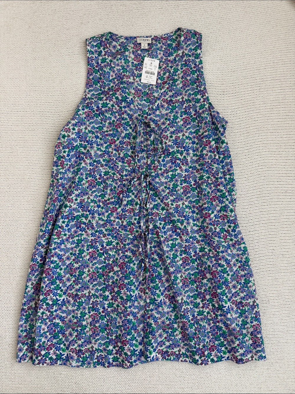 NWT! J Crew Floral Tie Front Dress Size Small